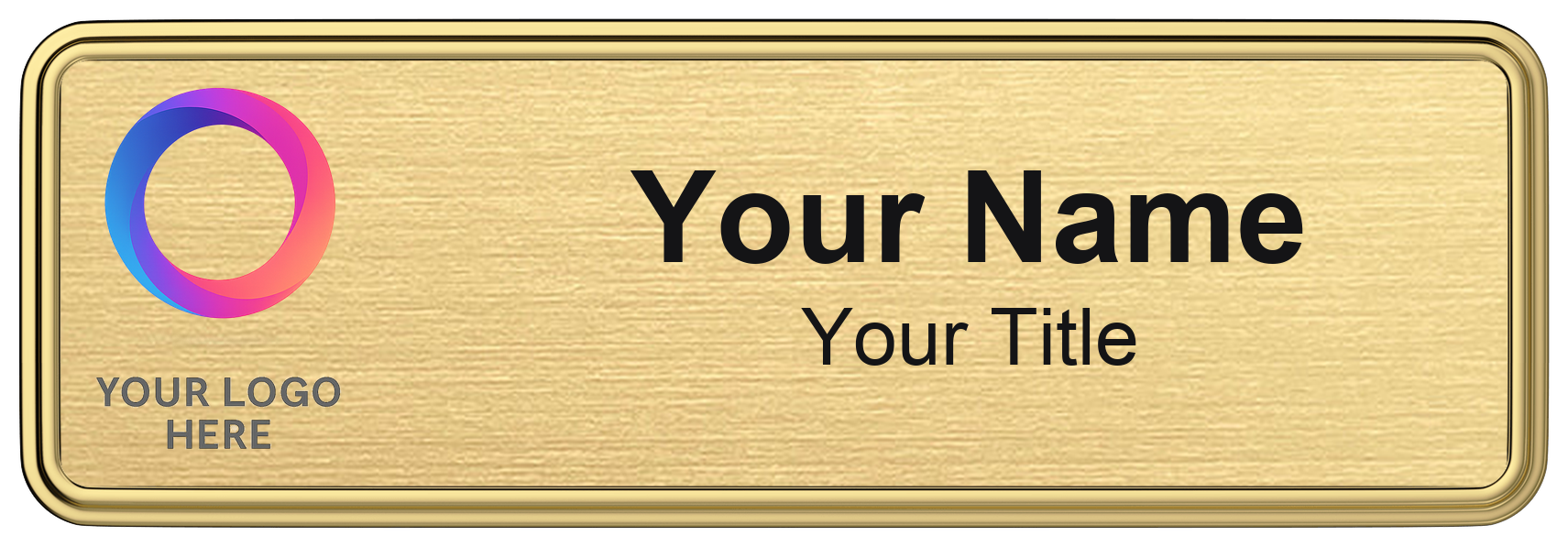 Brushed Gold, Gold Frame name badge template