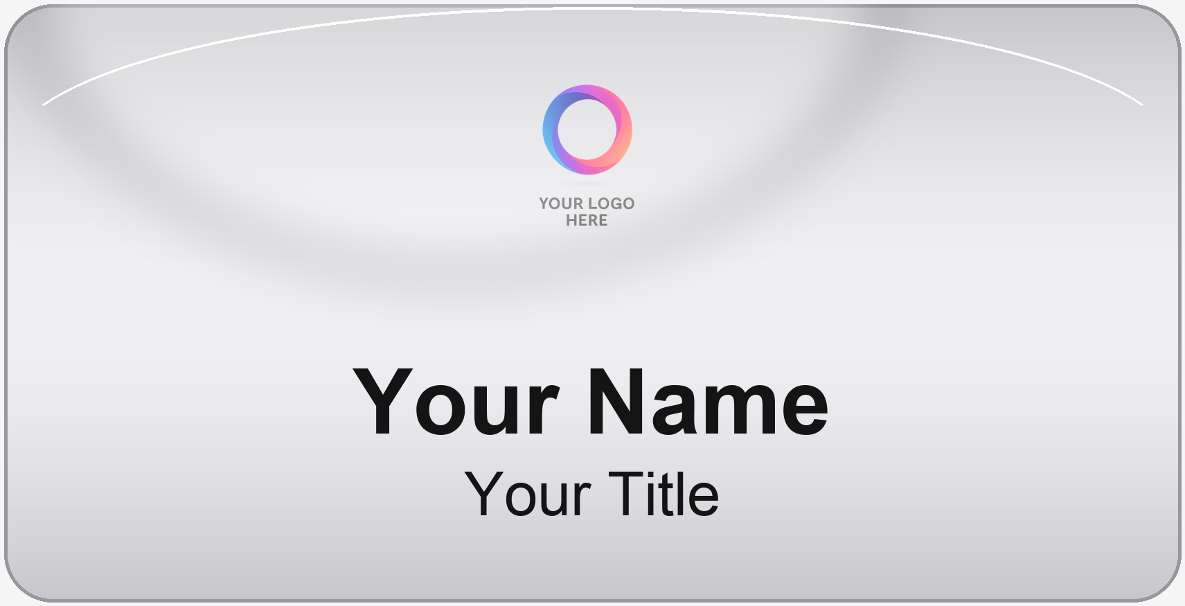 Brushed Silver, Domed name badge template