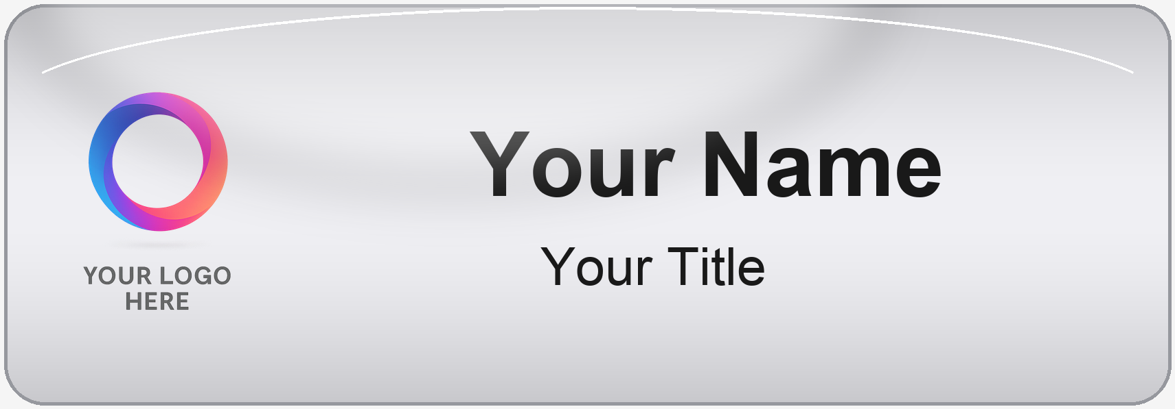 Brushed Silver, Domed name badge template