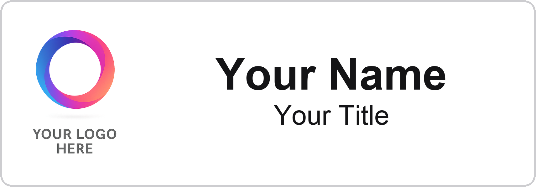 White, Name Only name badge template