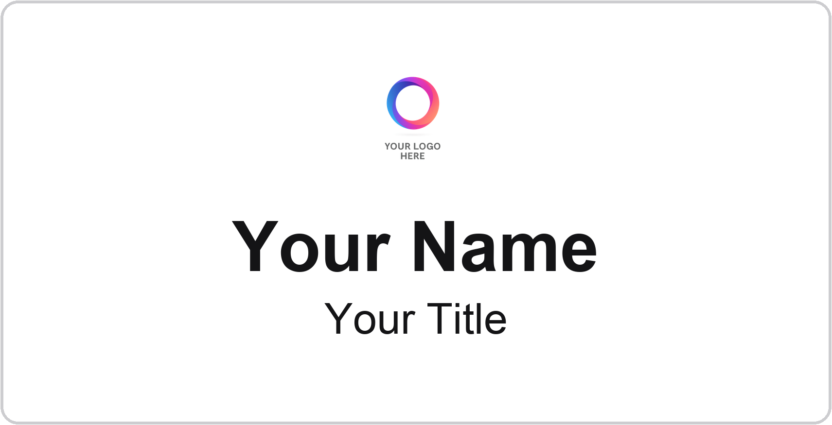 White Large, 4 Lines name badge template