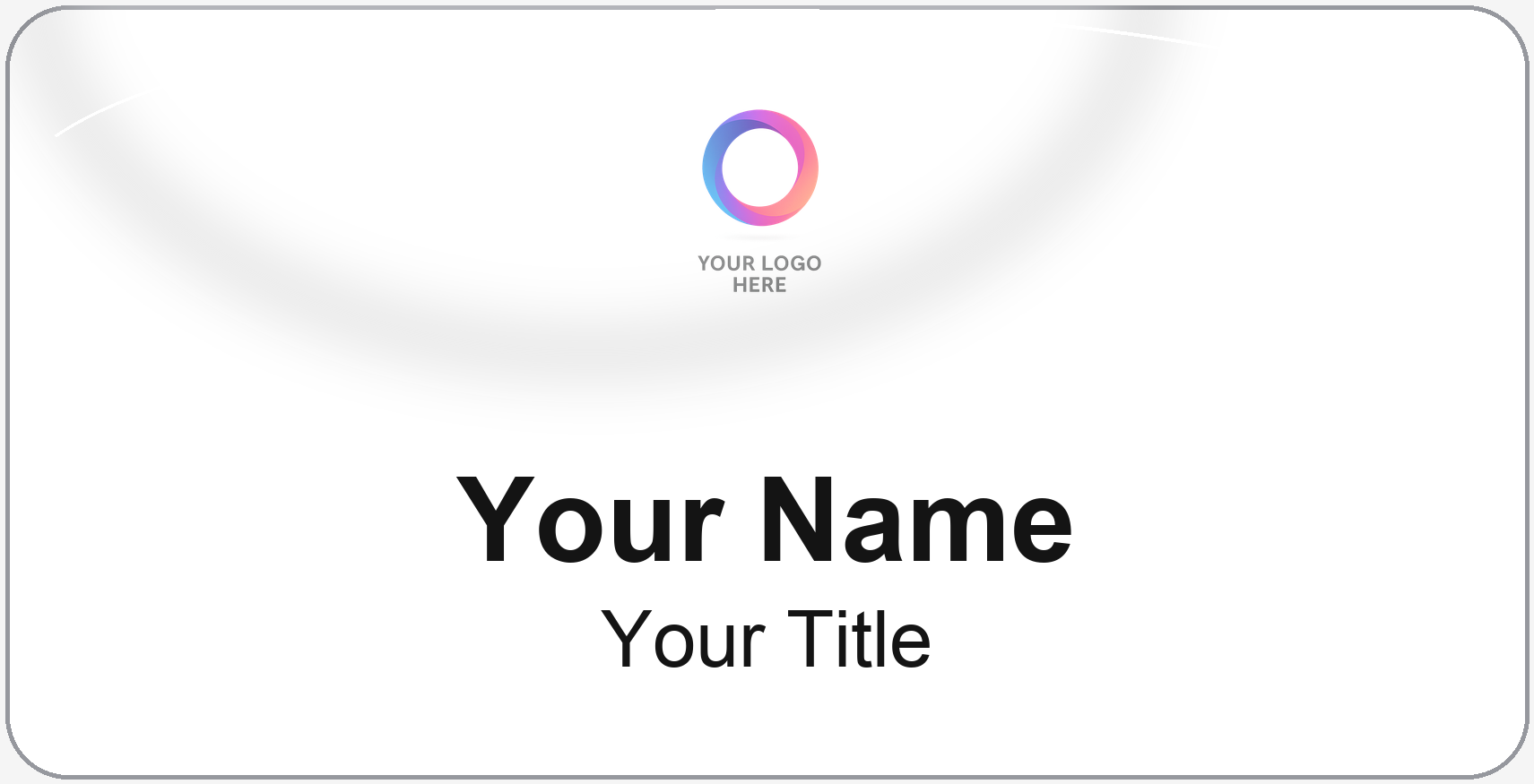 White, Domed Gloss name badge template