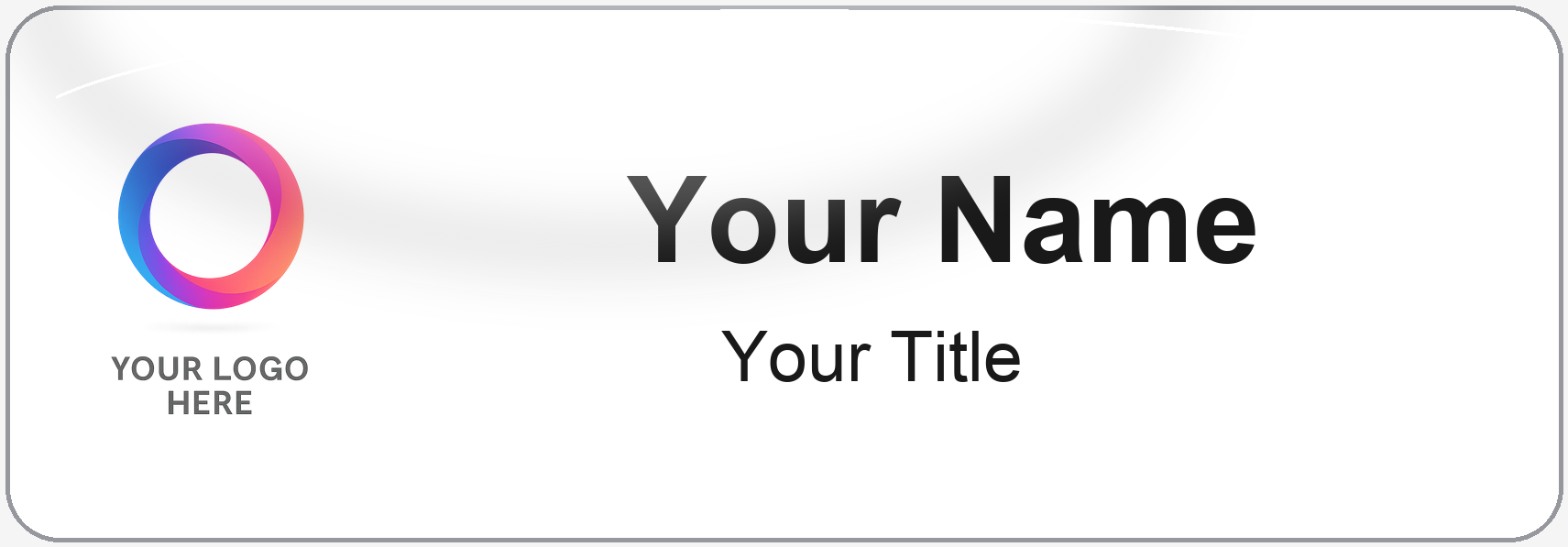 White, Domed Gloss name badge template