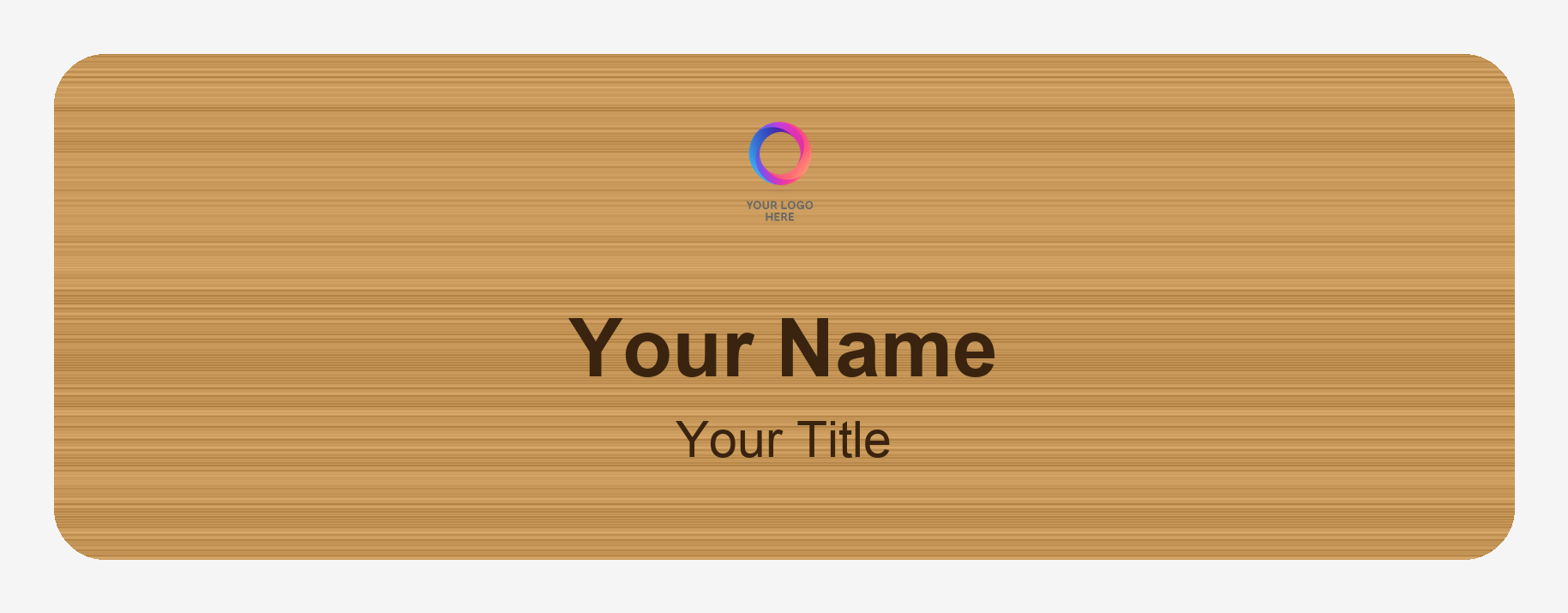 Real Wood, Engraved name badge template